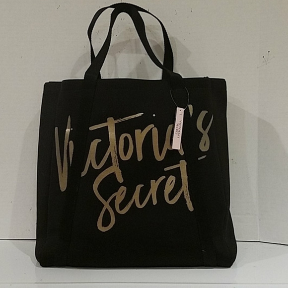 NWT - VICTORIA'S SECRET BLACK TOTE‎ BAG - Picture 1 of 5